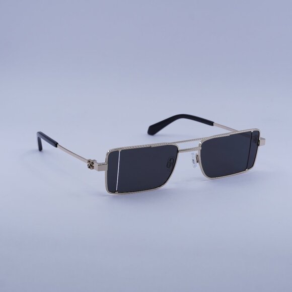 Off-White OERI14A CORTEZ 7607 Sunglasses Gold Rectangle Frame, Grey Lenses - Picture 1 of 11